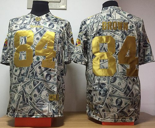 Nike Steelers #84 Antonio Brown Dollar Fashion Men's Stitched NFL Elite Jersey